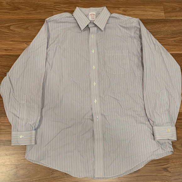 Brooks Brothers Non Iron Striped Dress Shirt 16.5 - Picture 2 of 5
